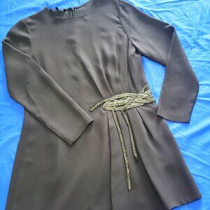 Lafayette 148 New York Khaki Blouse with Metallic Detail